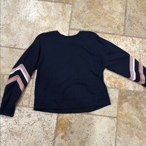 Ted Baker Blue and Pink Crew Neck Sweater with Chevron Sleeves